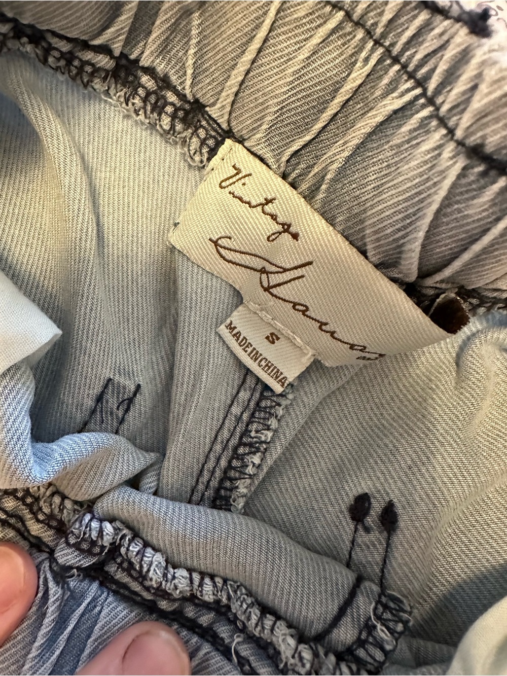 Vintage Havana Wide-Leg Jeans in Dusty Blue - Picture 4 of 5